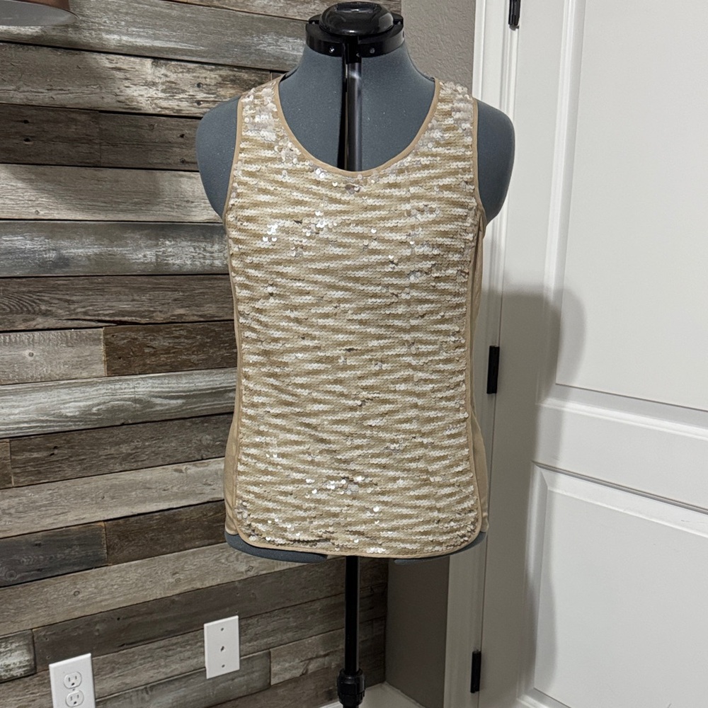 The Limited Beige Sequin Tank Top